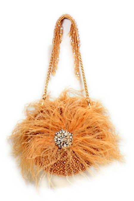 Buy_Eena_Gold Embellished Crystal Clutch _Online_at_Aza_Fashions