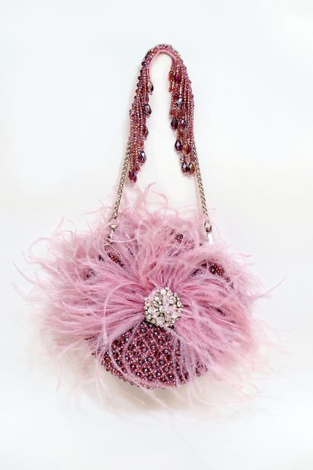 Buy Eena Purple Embellished Fur Crystal Clutch Online at Aza Fashions Buy_Eena_Purple Embellished Fur Crystal Clutch _Online_at_Aza_Fashions