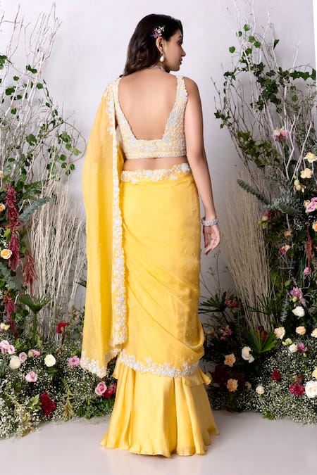 Sunita Bhandari Pre-Draped Lehenga Saree With Hand Embroidered Blouse 