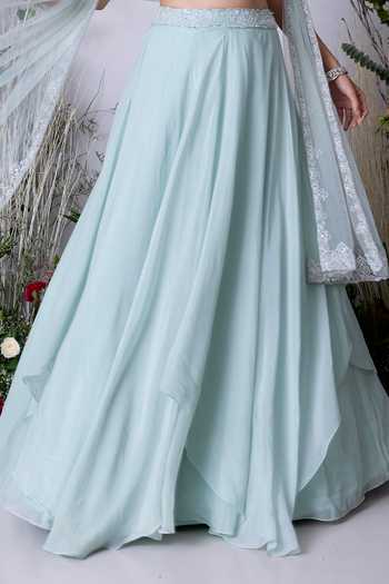 Buy Sunita Bhandari Blue Net, Viscose, Organza Sequins, Beads, Layered Lehenga Blouse Set Online at Aza Fashions Buy_Sunita Bhandari_Blue Net, Viscose, Organza Sequins, Beads, Layered Lehenga Blouse Set _Online_at_Aza_Fashions