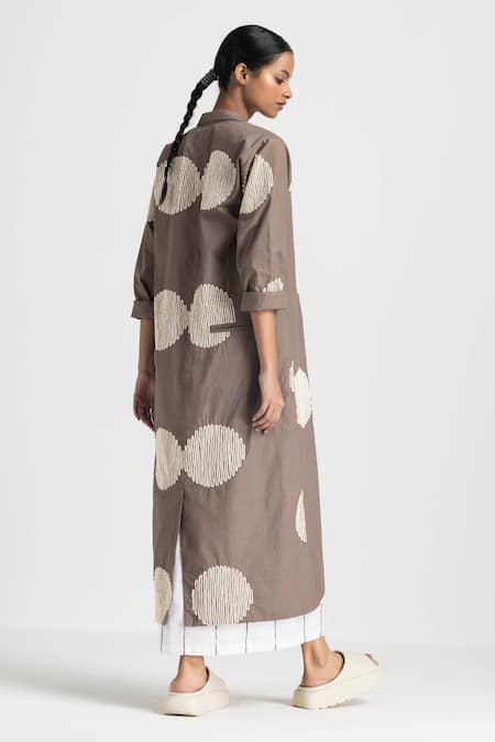 Three Wave Embroidered Jacket With Tunic 