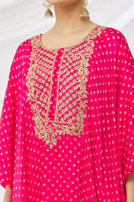 Shop Samyukta Singhania Pink Silk, Chiffon Mirrors, Embroidery Round Printed Poncho And Dhoti Pant Set Online at Aza Fashions Shop_Samyukta Singhania_Pink Silk, Chiffon Mirrors, Embroidery Round Printed Poncho And Dhoti Pant Set _Online_at_Aza_Fashions