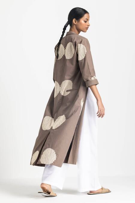 Shop Three White Poplin Side Button Detail Slit Trouser at Aza Fashions Shop_Three_White Poplin Side Button Detail Slit Trouser _at_Aza_Fashions