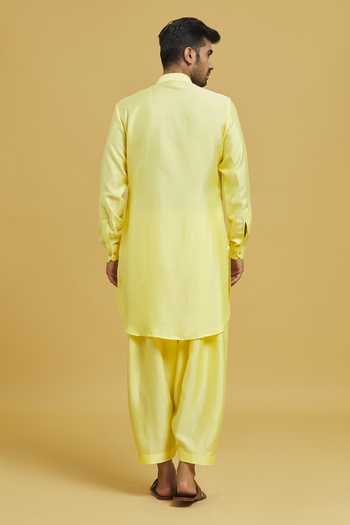 Rng Safawala Embroidered Placket Kurta & Pant Set For Kids