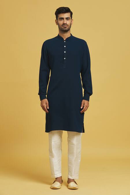 Rng Safawala Blue Cotton, Silk Sequins, Embroidery Bundi Jacket And Kurta Set Online at Aza Fashions Rng Safawala_Blue Cotton, Silk Sequins, Embroidery Bundi Jacket And Kurta Set_Online_at_Aza_Fashions