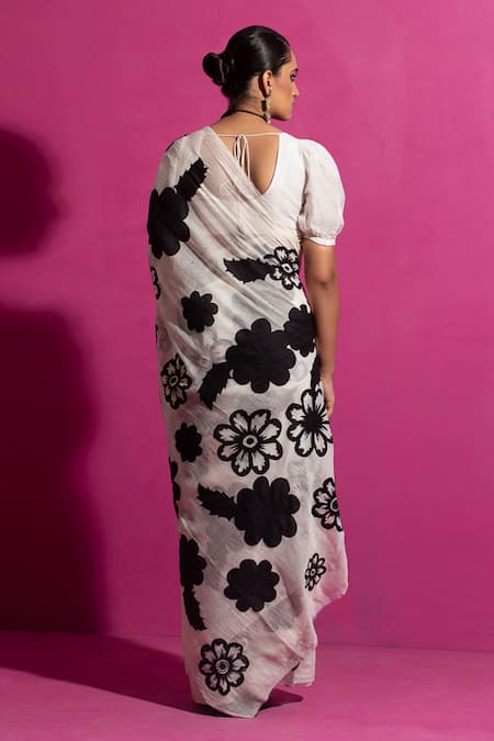 Saksham & Neharicka Nirjhara Patchwork Saree With Unstitched Blouse Fabric 