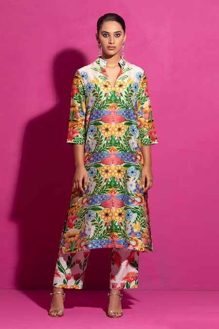 SAKSHAM & NEHARICKA Kali Champa Print Kurta With Pant 