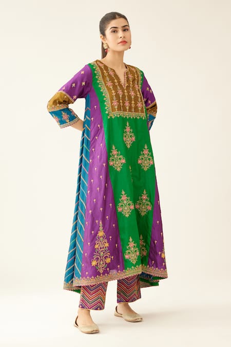 Buy Kora Multi Color , Organza, Cotton Beads, Sequins Embroidered Kurta Pant Set Online at Aza Fashions Buy_Kora_Multi Color , Organza, Cotton Beads, Sequins Embroidered Kurta Pant Set _Online_at_Aza_Fashions