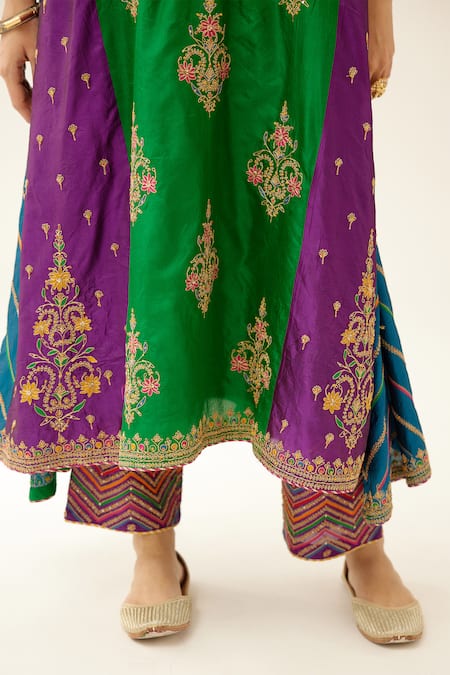 Buy Kora Multi Color , Organza, Cotton Beads, Sequins Embroidered Kurta Pant Set Buy_Kora_Multi Color , Organza, Cotton Beads, Sequins Embroidered Kurta Pant Set