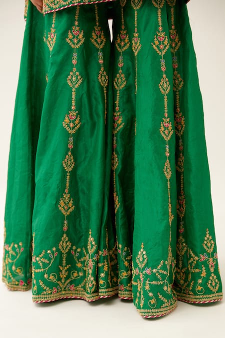 Kora Green , Organza, Cotton Embroidery, Sequins, Short Kurta Sharara Set at Aza Fashions Kora_Green , Organza, Cotton Embroidery, Sequins, Short Kurta Sharara Set _at_Aza_Fashions