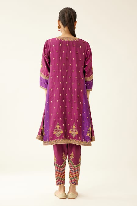Shop Kora Purple , Organza, Cotton Beads, Sequins, Dori Short Kurta Salwar Set at Aza Fashions Shop_Kora_Purple , Organza, Cotton Beads, Sequins, Dori Short Kurta Salwar Set _at_Aza_Fashions