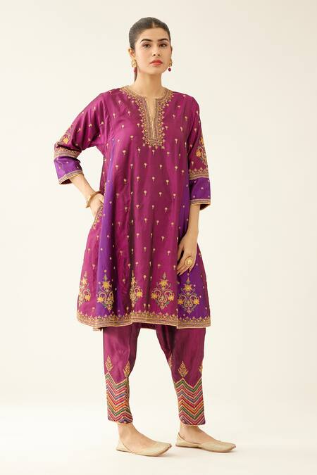 Buy Kora Purple , Organza, Cotton Beads, Sequins, Dori Short Kurta Salwar Set Online at Aza Fashions Buy_Kora_Purple , Organza, Cotton Beads, Sequins, Dori Short Kurta Salwar Set _Online_at_Aza_Fashions