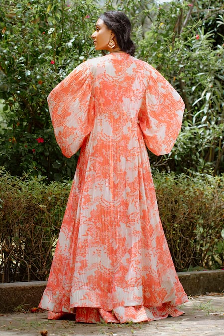 Vana Ethnics Red Viscose, Georgette, Crepe Sequins, Pearls, Embroidered Jacket Lehenga Set Online at Aza Fashions Vana Ethnics_Red Viscose, Georgette, Crepe Sequins, Pearls, Embroidered Jacket Lehenga Set _Online_at_Aza_Fashions