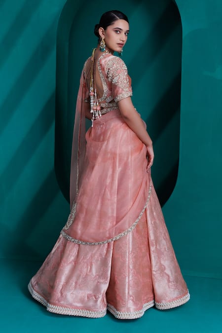 Adi By Aditya Khandelwl Dori Sequin Pearl Embroidered Lehenga Set 