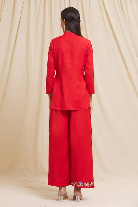 Tarini Vij Half Yoke Embroidered Kurta & Pant Set 