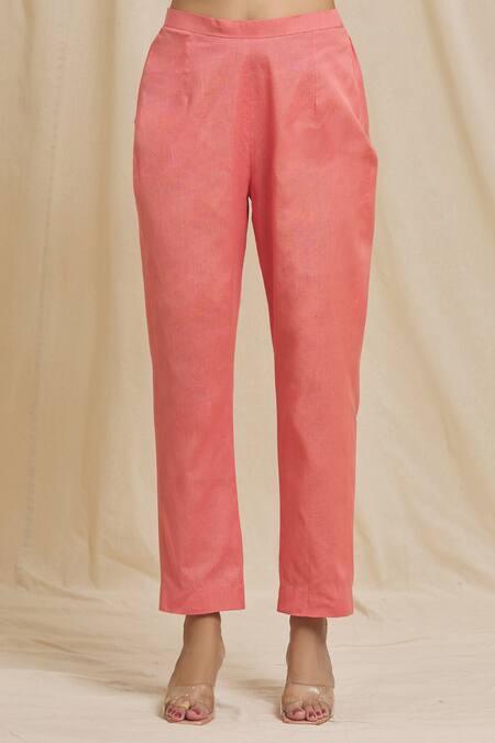 Tarini Vij Pink Linen, Cotton Mirrors, Embroidery Halter Neck Blossom Kurta Set at Aza Fashions Tarini Vij_Pink Linen, Cotton Mirrors, Embroidery Halter Neck Blossom Kurta Set _at_Aza_Fashions