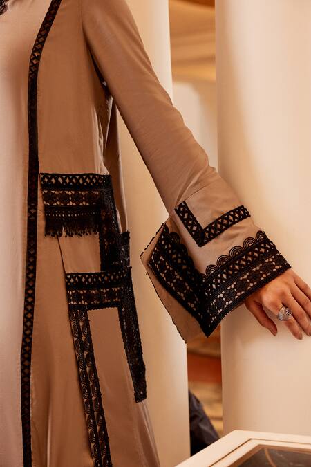 Buy Qala Clothing Grey Cotton Lace Split V-neck Alaya Rosa Embellished Kurta And Palazzo Set Online at Aza Fashions Buy_Qala Clothing_Grey Cotton Lace Split V-neck Alaya Rosa Embellished Kurta And Palazzo Set_Online_at_Aza_Fashions