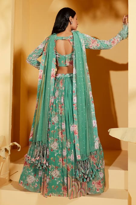 Suruchi Parakh Floral Pattern & Embroidered Lehenga Set 