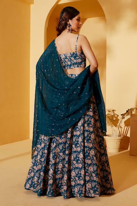 Suruchi Parakh Floret Pattern Lehenga Set 