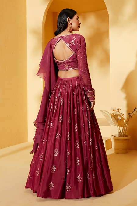 Suruchi Parakh Leaf Pattern Lehenga Set 