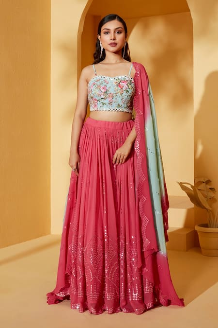 Suruchi Parakh Mirror Embroidered Lehenga Set 