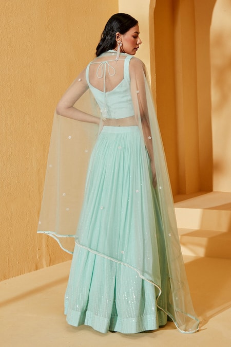 Suruchi Parakh Sequin Striped Lehenga Set 