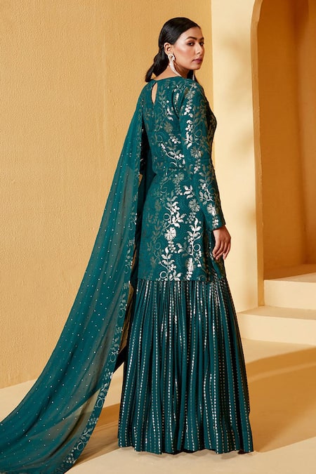 Suruchi Parakh Sequin Stripe Work Lehenga Set 