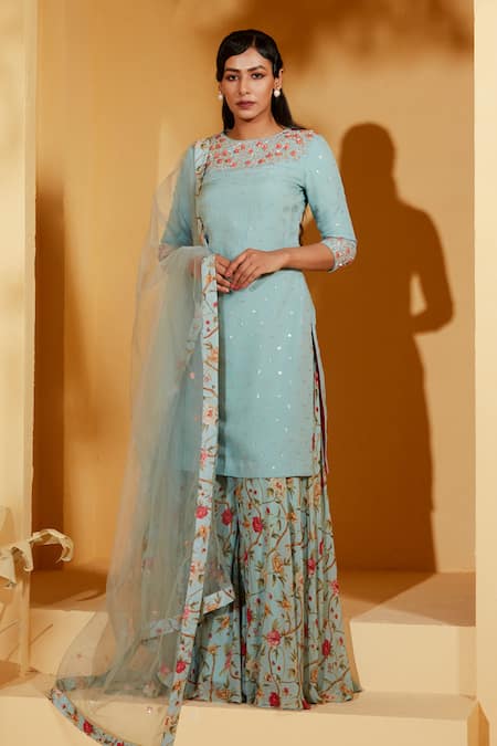 Suruchi Parakh Embroidered Kurta Sharara Set 