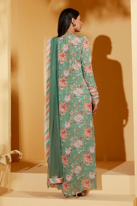 Suruchi Parakh Floral Print A-Line Anarkali Pant Set 