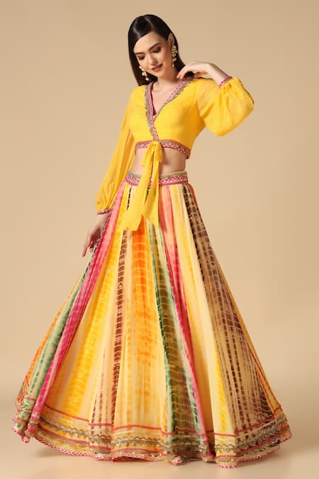 Ikha Couture Tie-Dyed Lehenga & Blouse Set 