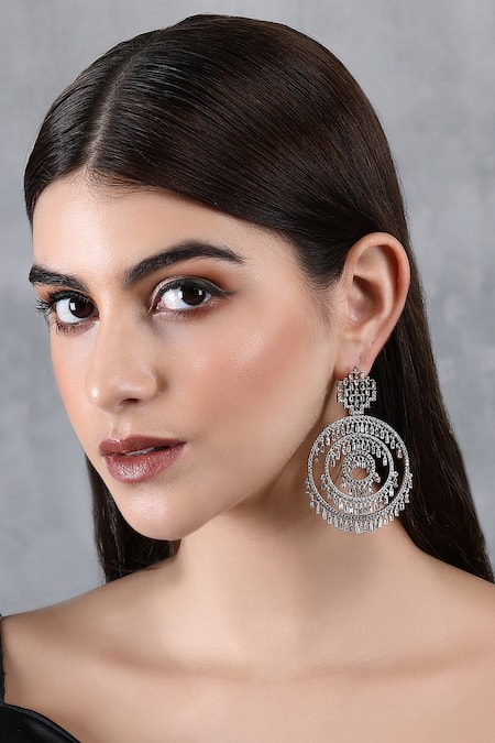 Auraa Trends Zircon Embellished Multi Circular Earrings 