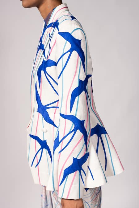 Vivek Patel Ivory Silk Organza, Gingham, Brocade, Embellished Jacket And Printed Skirt Set Online at Aza Fashions Vivek Patel_Ivory Silk Organza, Gingham, Brocade, Embellished Jacket And Printed Skirt Set _Online_at_Aza_Fashions