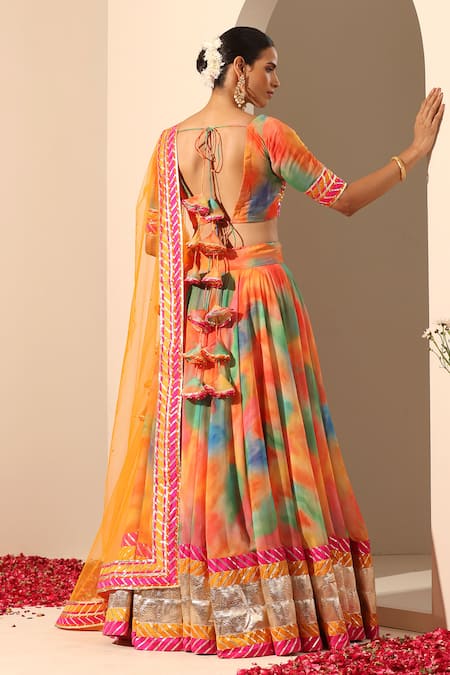 Pomcha Jaipur Gul Rangbirangi Lehenga Set 