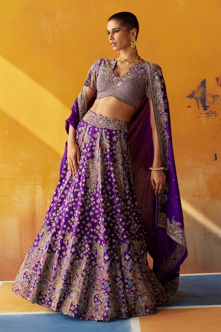 Mrunalini Rao Teerdha Zardozi Embroidered Bridal Lehenga Set 
