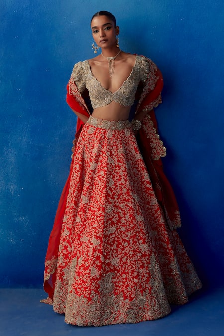 Mrunalini Rao Sahara Zardozi Embroidered Bridal Lehenga Set 