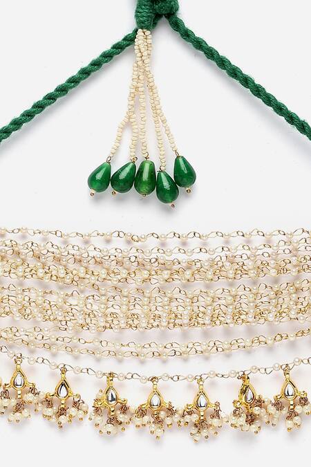 Buy Dugran By Dugristyle White Kundan Embellished Choker Necklace Online at Aza Fashions Buy_Dugran By Dugristyle_White Kundan Embellished Choker Necklace _Online_at_Aza_Fashions