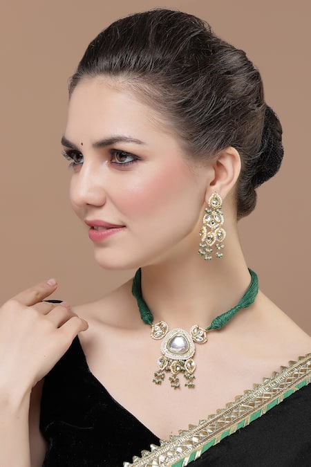 Dugran By Dugristyle American Diamonds Embellished Choker Necklace Set 