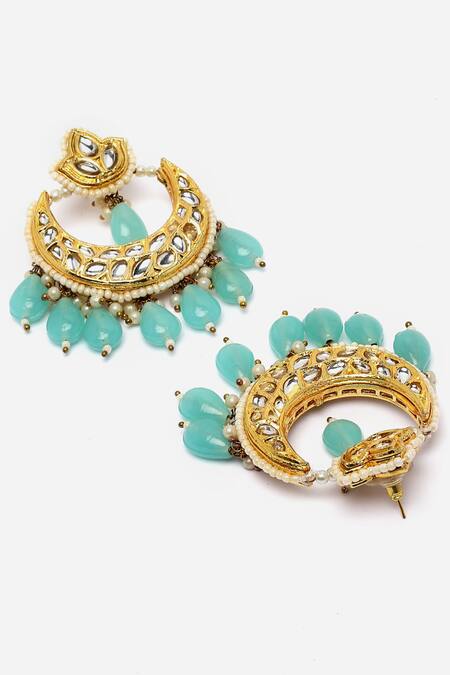 Buy Dugran By Dugristyle Blue Pearls, Stones, Diamonds Kundan Embellished Chandbalis Online at Aza Fashions Buy_Dugran By Dugristyle_Blue Pearls, Stones, Diamonds Kundan Embellished Chandbalis _Online_at_Aza_Fashions