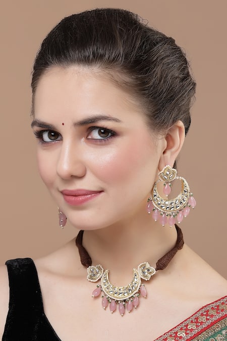 Dugran By Dugristyle Kundan & Stone Embellished Chandbalis 