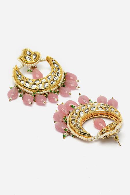 Buy Dugran By Dugristyle Pink Pearls, Diamonds, Stones Kundan And Embellished Chandbalis Online at Aza Fashions Buy_Dugran By Dugristyle_Pink Pearls, Diamonds, Stones Kundan And Embellished Chandbalis _Online_at_Aza_Fashions