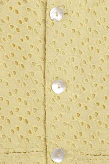 Buy_Charkhee_Yellow Satin Embroidery Schiffli Work Nehru Jacket 