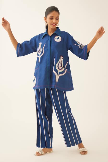 KORA Applique Work Shirt & Pant Set 