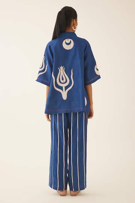 Kora Applique Work Shirt & Pant Set 