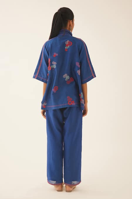 Kora 3D Spiral Embroidered Shirt & Pant Set 