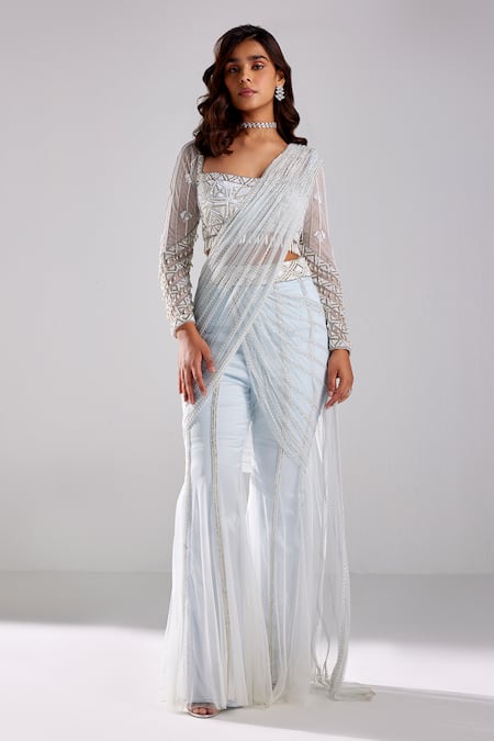 Buy Designer Women's Pant And Dhoti Sarees for Cocktail | Aza Fashions