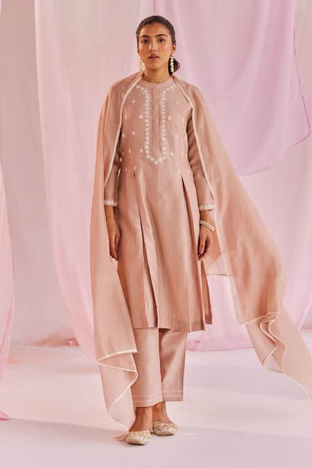 Keosha Sage A-Line Resham Embroidered Kurta Pant Set 