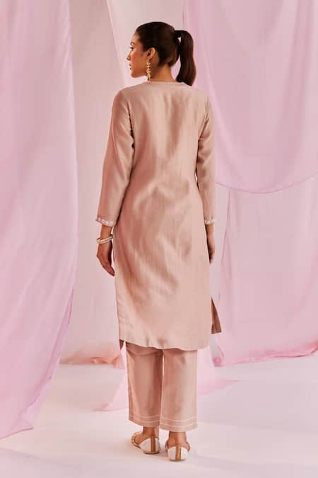 Keosha Sage A-Line Resham Embroidered Kurta Pant Set 