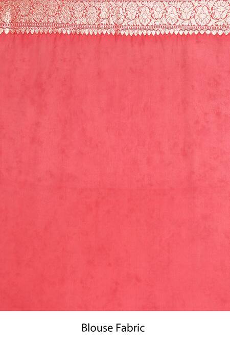 Samyukta Singhania_Red Cotton, Georgette Embroidery Floral Motif Pattern Saree With Running Blouse _Online_at_Aza_Fashions