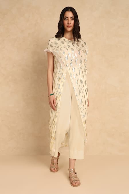 Style Junkiie Overlap Metallic Pattern Tunic 