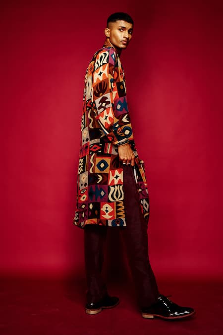 Buy Esha L Amin Brown Viscose Solid Straight Pant Online at Aza Fashions Buy_Esha L Amin_Brown Viscose Solid Straight Pant _Online_at_Aza_Fashions